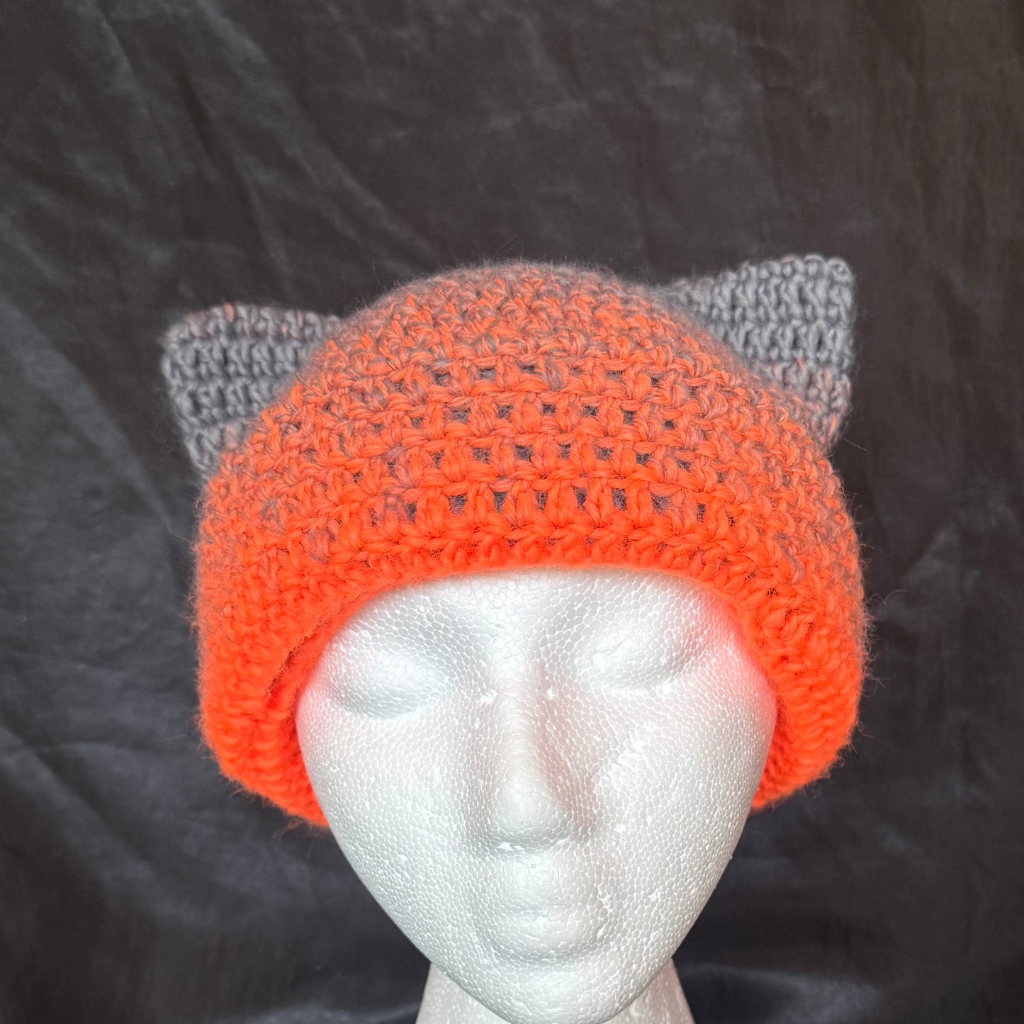 Orange and Grey Cat Ear Skimask