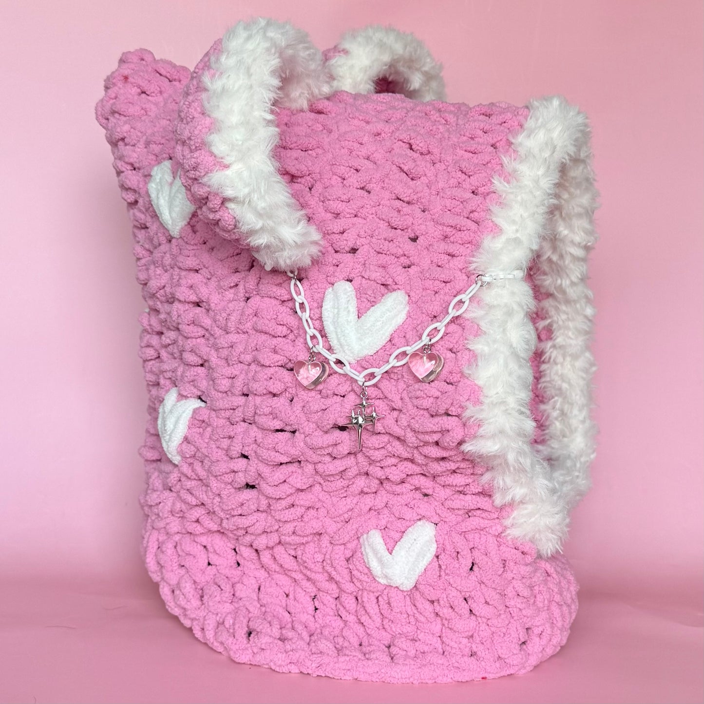 Pink with White Hearts