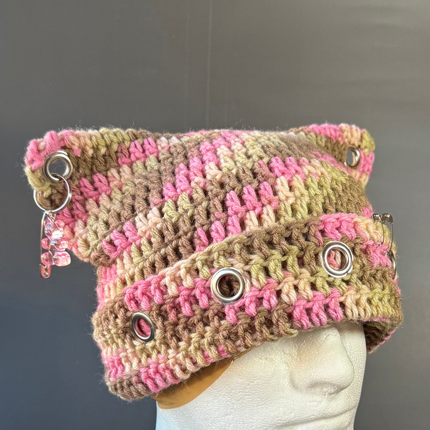 Pink Camo Cat Ear Beanie
