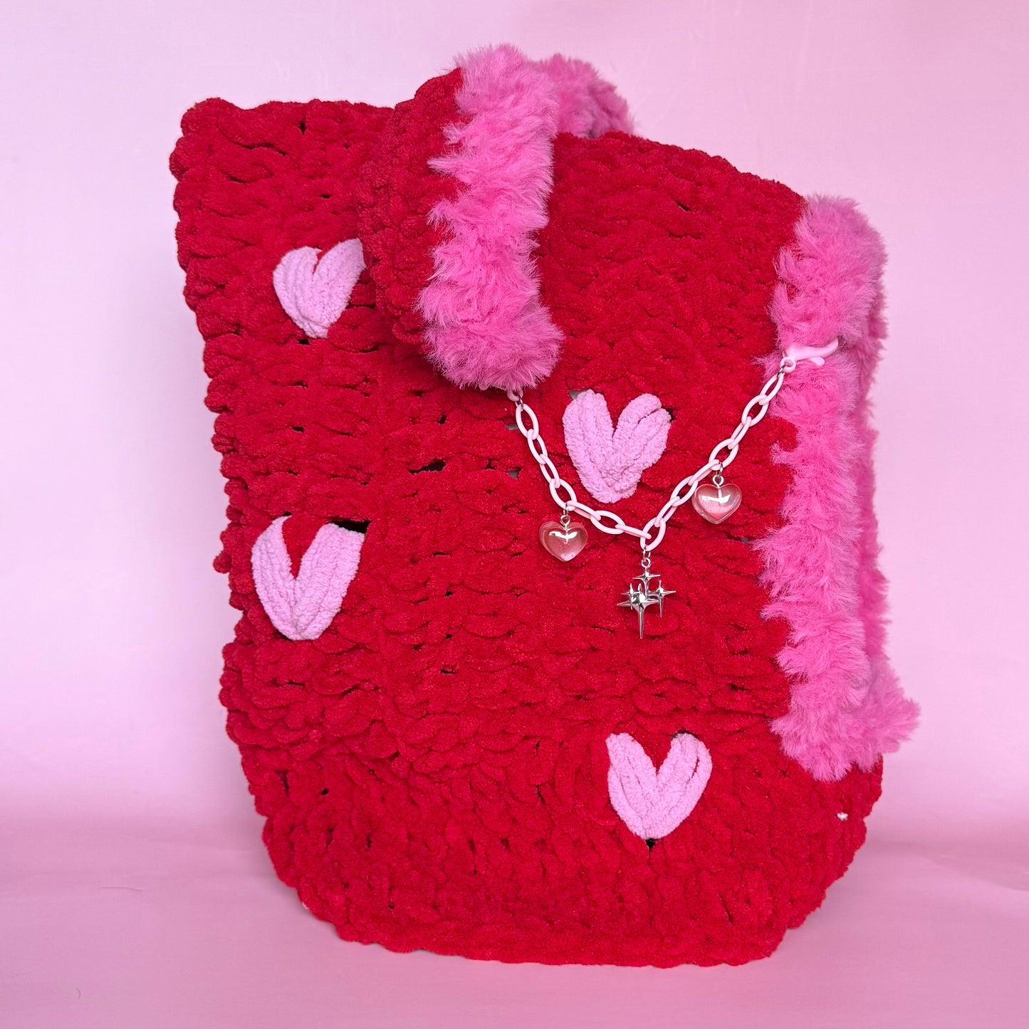 Red with Pink Hearts