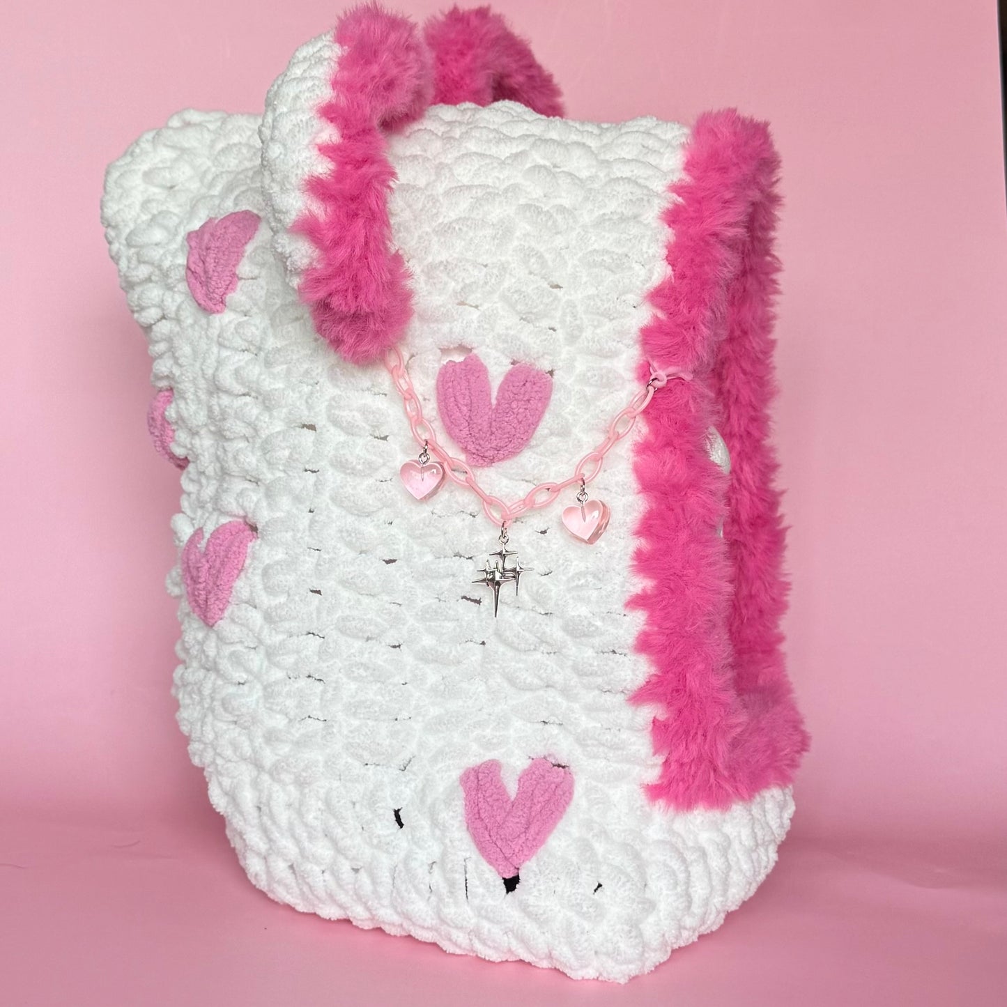 White with Pink Hearts