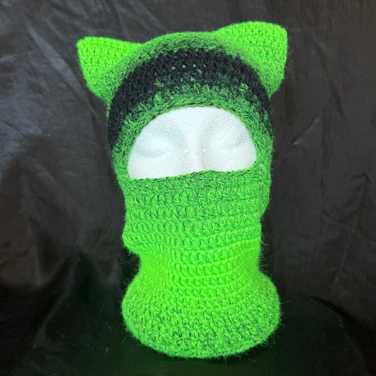 Green and Black Cat Ear Skimask