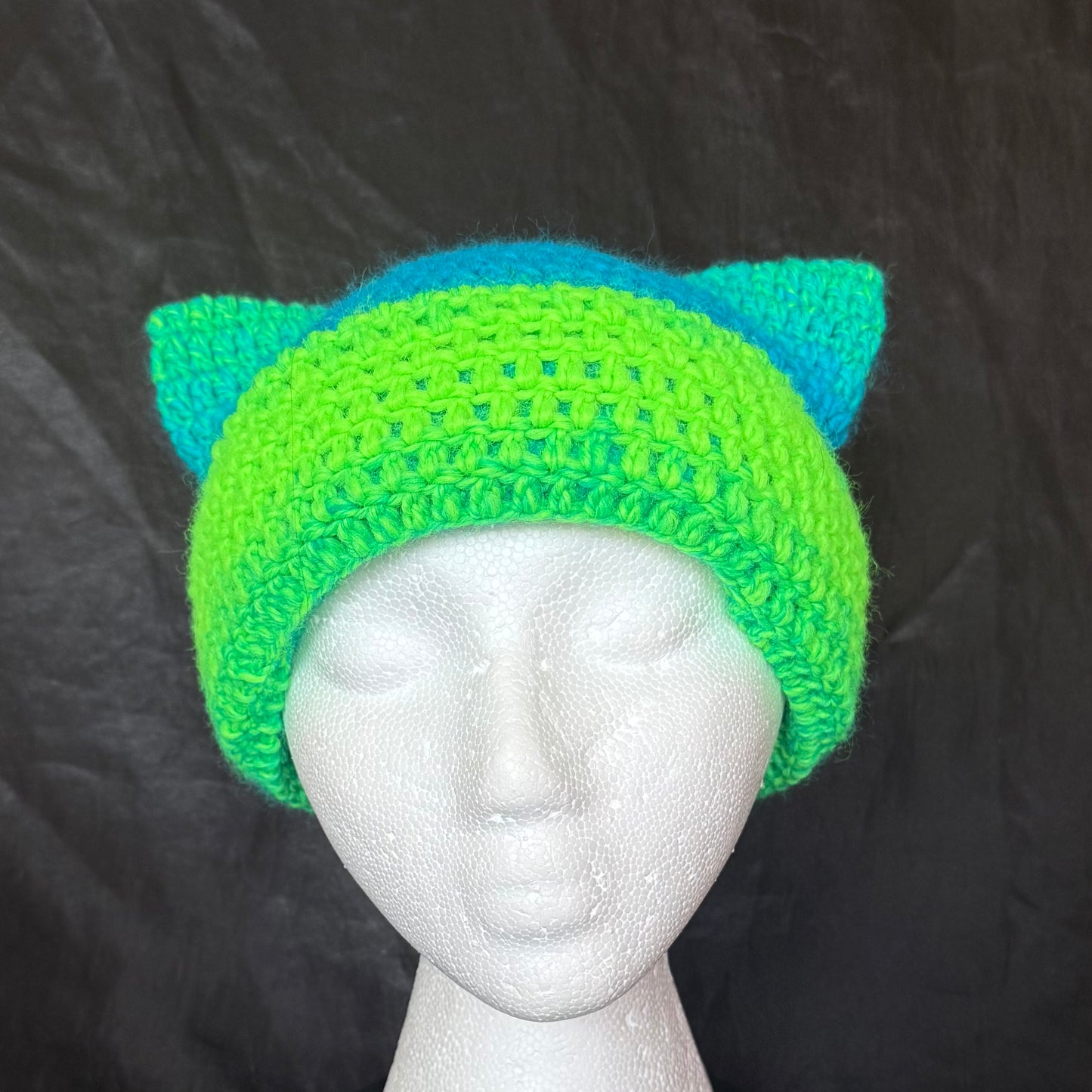 Green and Blue Cat Ear Skimask