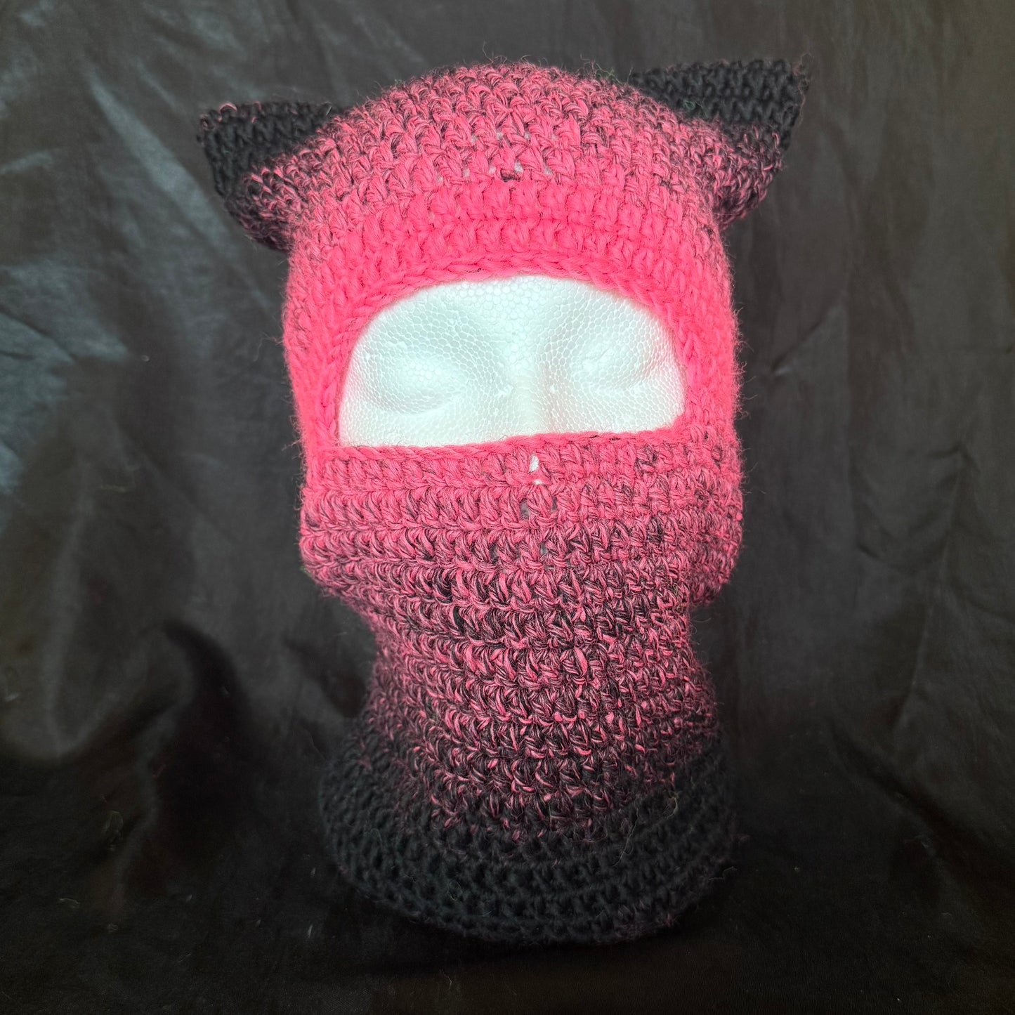 Pink and Black Cat Ear Skimask