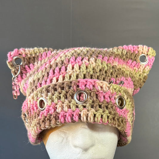 Pink Camo Cat Ear Beanie