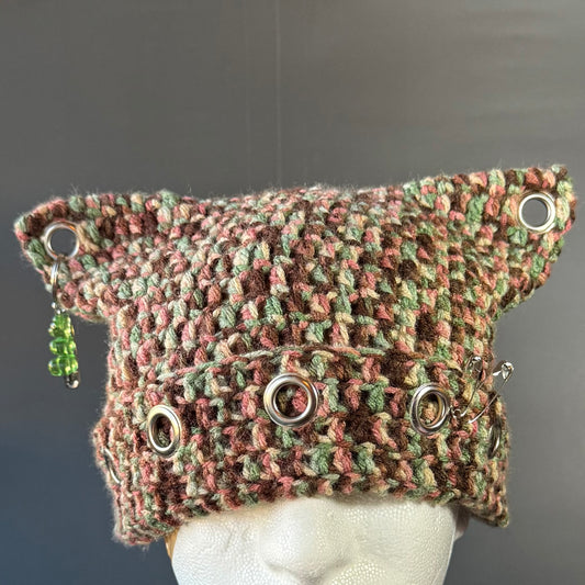Light Camo Cat Ear Beanie
