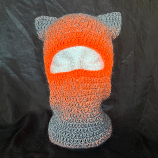 Orange and Grey Cat Ear Skimask