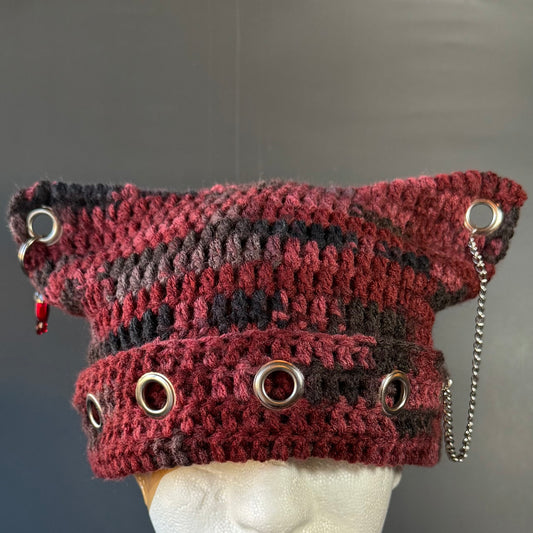 Red Camo Cat Ear Beanie