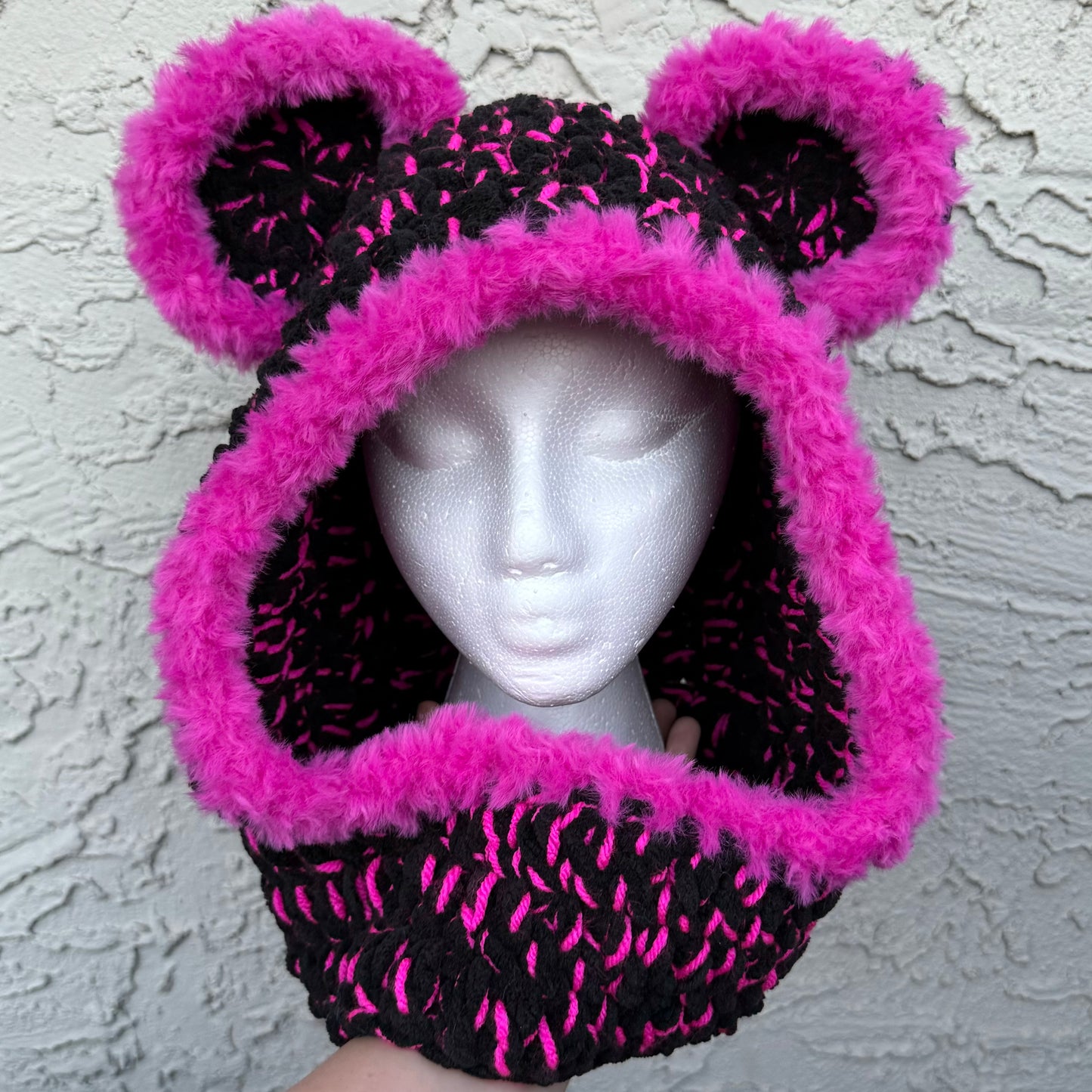 Neon Purple Bear Hood