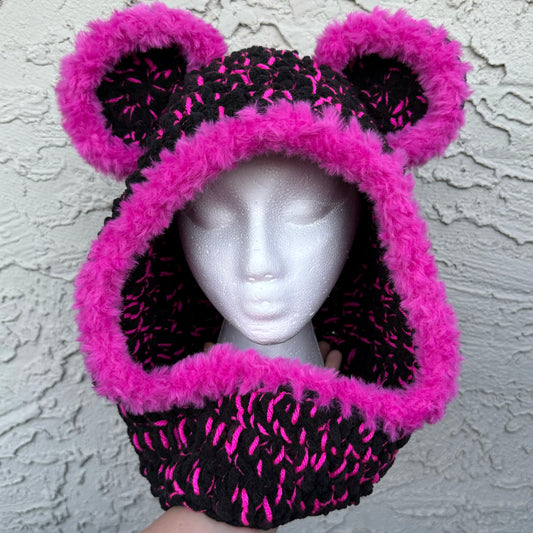 Neon Purple Bear Hood